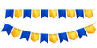 Bandeiras ou bandeirinhas de São João azul e amarela. Tradicional festa brasileira, Festa junina