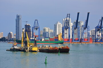 dredge in Cartagena harbor