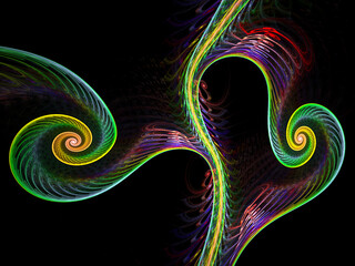 Wall Mural - abstract fractal spiral background, computer-generated illustration.