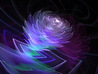 Wall Mural - abstract fractal flower, computer-generated illustration.