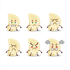 Wall Mural - Slice of garlic cartoon character with various angry expressions