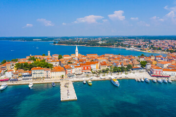 Aerial view of Croatian town Porec