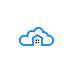 Cloud House Logo Template Design Vector