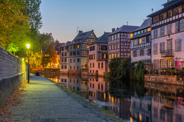 Wall Mural - Sunset view of colourful houses at Petite France district in Strasbourg, Germany