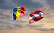 Flags of Latvia and Chad.