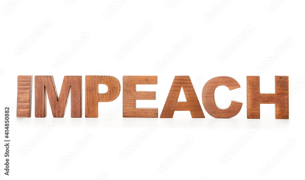 Word IMPEACH on white background