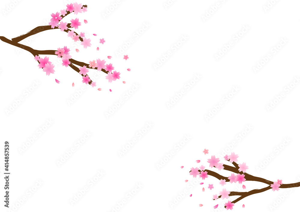 桜 木 春 花びら 花吹雪 桜吹雪 素材 背景 壁紙 フレーム Wall Mural Ontamaudon 桜 木 春 花びら 花吹雪 桜吹雪 素材 背景 壁紙 フレーム Wall Mural Ontamaudon