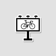 Wall Mural - Billboard bike rent sticker icon