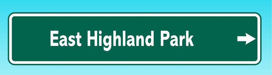 Poster - East Highland Park Road Sign