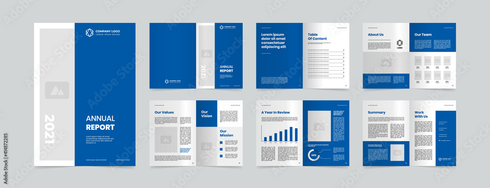 modern annual report layout design template - obrazy, fototapety, plakaty 