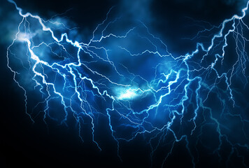 flash of lightning on dark background. thunderstorm