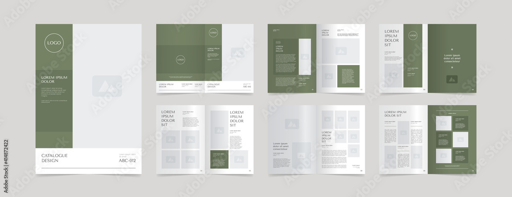 modern green catalogue layout design template - obrazy, fototapety, plakaty 