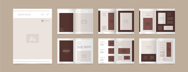 Wall Mural - brown fashion catalogue layout design template