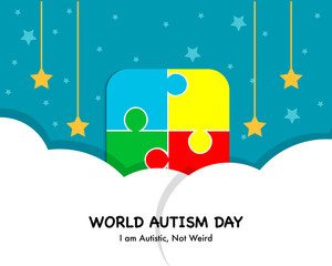 Wall Mural - World Autism Day Simple Background