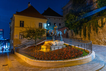 Wall Mural - Equestrian Statue of St. George and the Dragon in Zagreb, Croatia