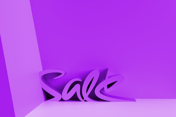 Wall Mural - 3d render sale text. 3d illustration graphic design.