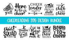 Quote Cheerleading Typography Set, Lettering Style Cheerleading Promotion Quotes, Graphic Design Lifestyle Lettering, And Sketch Mug Inspiration Vector Type Simple Sticker Lettering Set