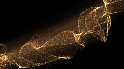 Wall Mural - 4k animated background with golden particles