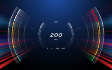 Digital Speedometer With Motion Effect Background