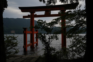 Canvas Print - Beautiful shot of the Hakone Shrine, Japan