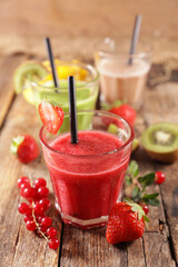 Poster - fruit juice-smoothie with fresh fruits