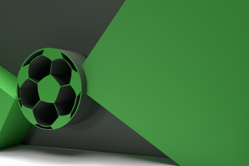 3D Render Football Banner with Space of Your Text illustration Design.