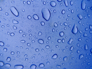 Closeup shot of water drops on a net surface