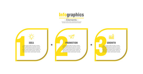 Presentation business infographic template with 3 step