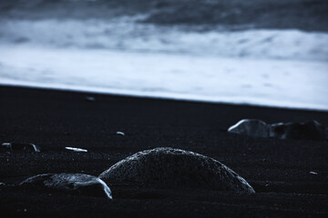 Reynisfjara Black Sand Beach, Vik, Iceland, North Atlantic Ocean