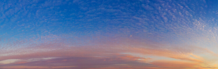 Wall Mural - panorama sunrise sky and cloud at morning background image . panorama sky and cloud.
