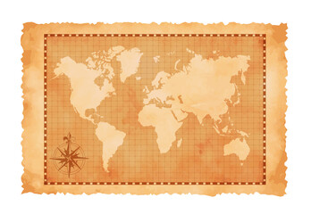 Wall Mural - Old vintage world map vector illustration