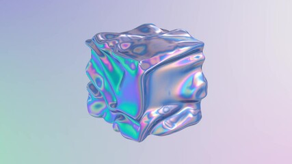 3D abstract animation . Smooth liquid shape. Trendy Colorful Fluid Abstraction Flow. Motion design element. 3D render. Seamless loop.