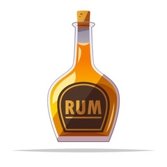 Canvas Print - Bottle of rum vector isolated illustration
