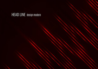 Wall Mural - glowing neon lines moving fast on a dark background. red stripes and glittering ray traces on a dark