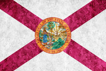 Wall Mural - Metallic Florida state flag, Florida flag background