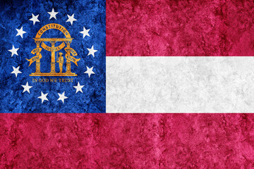 Wall Mural - Metallic Georgia state flag, Georgia flag background