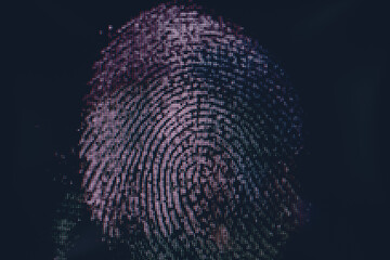 Poster - Close up beautiful abstract fingerprint on  background texture for design. Macro photography view. Close-up of pixel.