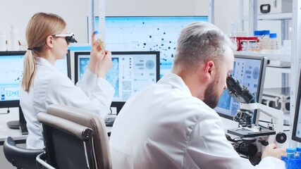 Wall Mural - professional team of scientists is working on a vaccine in a modern scientific research laboratory. 