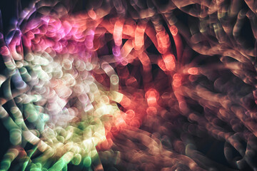 Aufkleber - Beautiful optical abstract multicoloured  bokeh in the darkness  background.