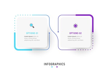 Wall Mural - vector infographic label design template with icons and 2 options or steps. can be used for process 
