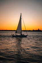 Fun Sport Sailboat Boat Sunset Party People Sky Orange Sea Summer New York 