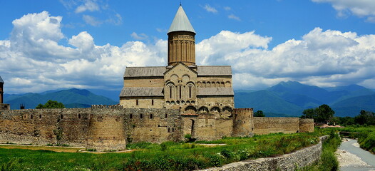 Alaverdi Monastery is a Georgian Orthodox monastery in the Cachezia region of eastern Georgia. Parts of the ancient monastery date back to the 6th century. The current cathedral dates back to the 11th