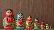 Dolls Of A Matryoshka Lined Up