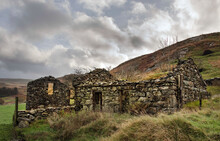 Ruined Farm Cottage On A Welsh Hillside
