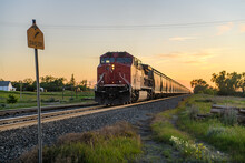 Train On Tracks, Ontario, Canada