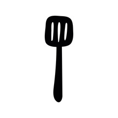 Wall Mural - spatula kitchen utensil silhouette icon