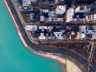 Wall Mural - CHICAGO SKYLINE FROM THE SKY