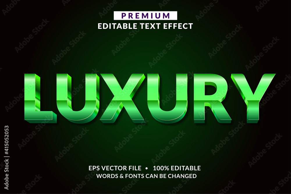 Luxury Editable 3d Text Effect Font Style Templates Stock Vector ...