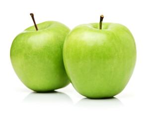 green apples isolated on white background