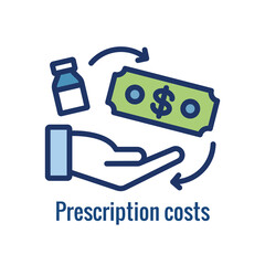 Wall Mural - Pharmacy icon with an aspec of the pharma business - outline icon